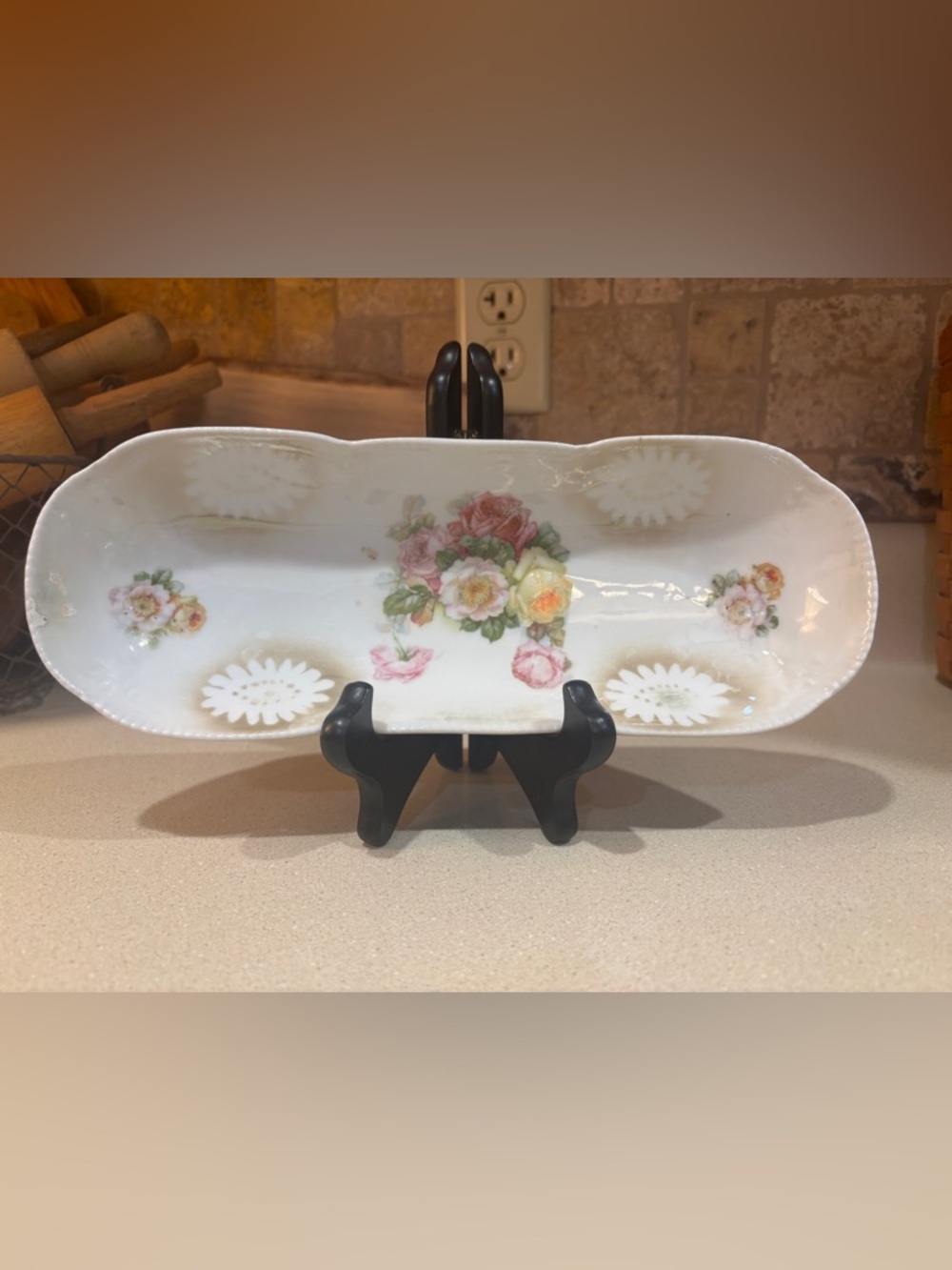 Vintage German Victorian-style celery or relish tray,